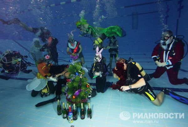 Celebrating New Year’s Eve underwater Celebrating New Year’s Eve underwater - Sputnik International