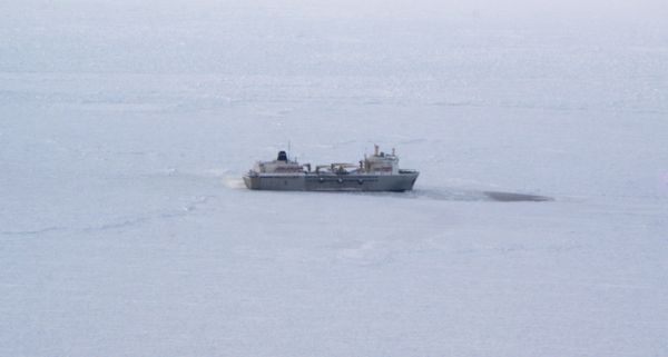 Russian icebreakers start rescue of ice-trapped refrigerator ship in Okhotsk Sea - Sputnik International