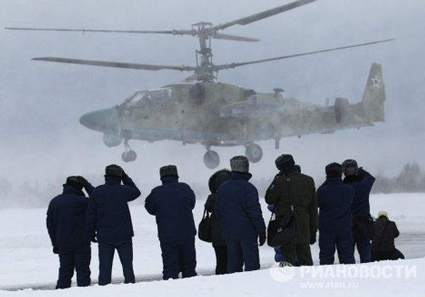 Russia’s Ka-52 Alligator attack helicopter Russia’s Ka-52 Alligator attack helicopter - Sputnik International