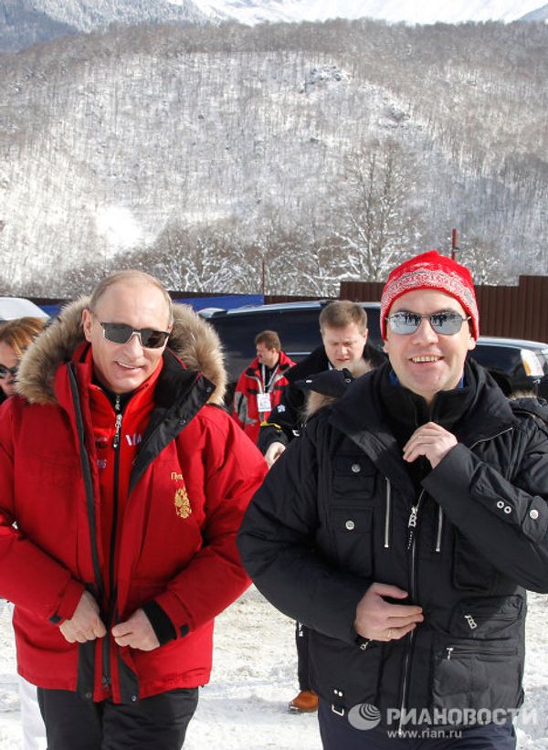 Medvedev and Putin visit Rosa Khutor Alpine Ski Center - Sputnik International