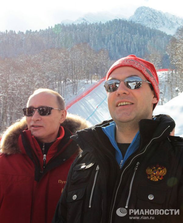 Medvedev and Putin visit Rosa Khutor Alpine Ski Center - Sputnik International