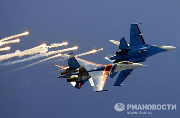 Russkiye Vityazi (Russian Knights) aerobatic team’s 20th anniversary Russkiye Vityazi (Russian Knights) aerobatic team’s 20th anniversary - Sputnik International
