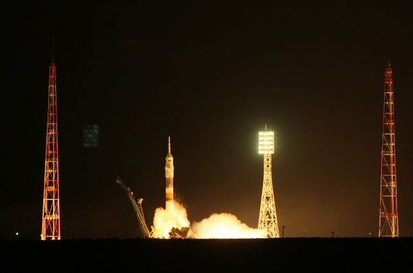 The launch of the TMA-21, named 'Gagarin' to commemorate the 50th anniversary of Yury Gagarin's space flight, was originally scheduled for March 30 but was postponed due to technical problems. - Sputnik International