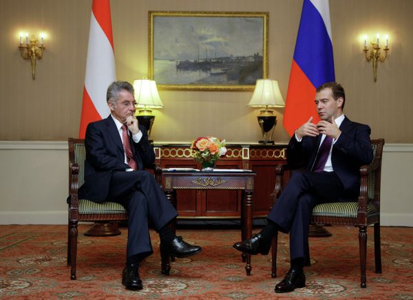 The visit of the Austrian presidentwill take place on May 18-21 upon an invitation from Russian President Dmitry Medvedev - Sputnik International