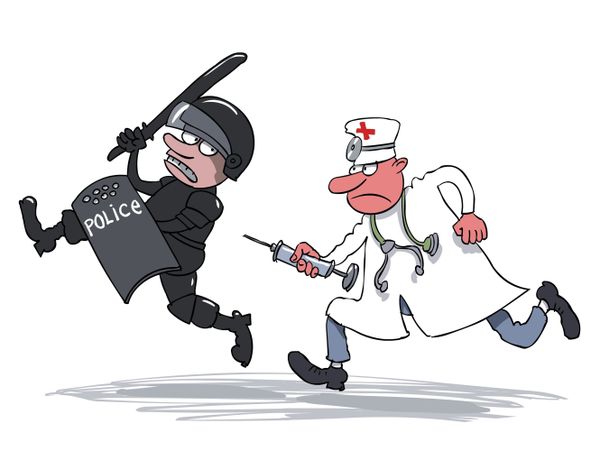 Police vs. doctors - Sputnik International