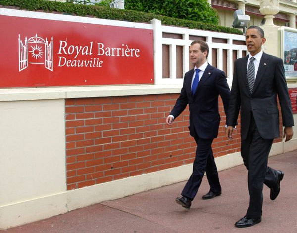 Russian President Dmitry Medvedev and his U.S. counterpart Barack Obama - Sputnik International