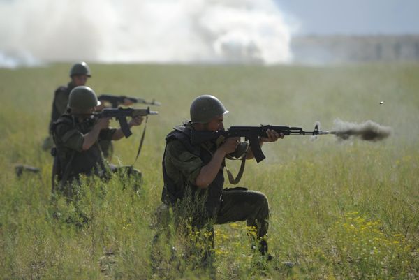Caspian Flotilla’s Marine battalion holds exercise - Sputnik International