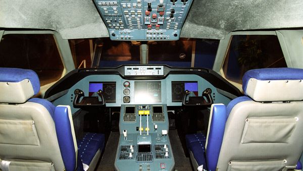 A model of the pilot's cabin of the MS-21 passenger plane A model of the pilot's cabin of the MS-21 passenger plane - Sputnik International