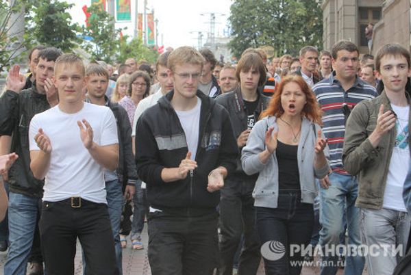 Revolution Through Social Networks protesters arrested in Minsk Revolution Through Social Networks protesters arrested in Minsk - Sputnik International