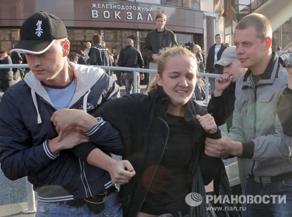 “Silent” protesters detained in Minsk  - Sputnik International