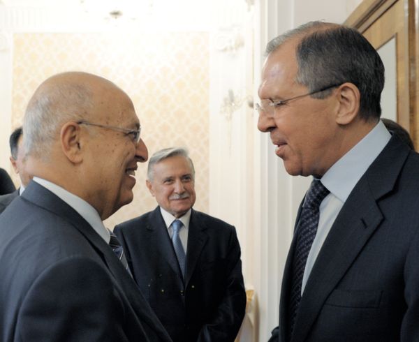 The head of the Fatah delegation Nabil Shaath with Russian Foreign Minister Sergey Lavrov The head of the Fatah delegation Nabil Shaath with Russian Foreign Minister Sergey Lavrov - Sputnik International
