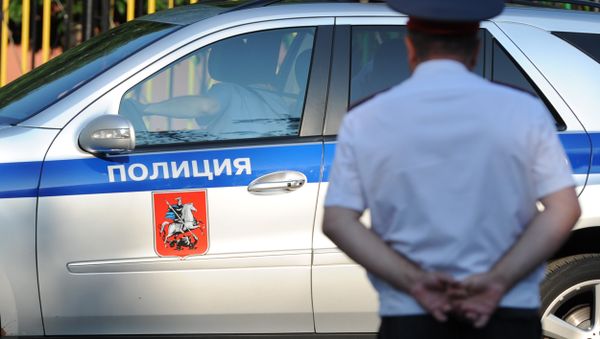 Полицейский автомобиль и сотрудник полиции. - Sputnik International