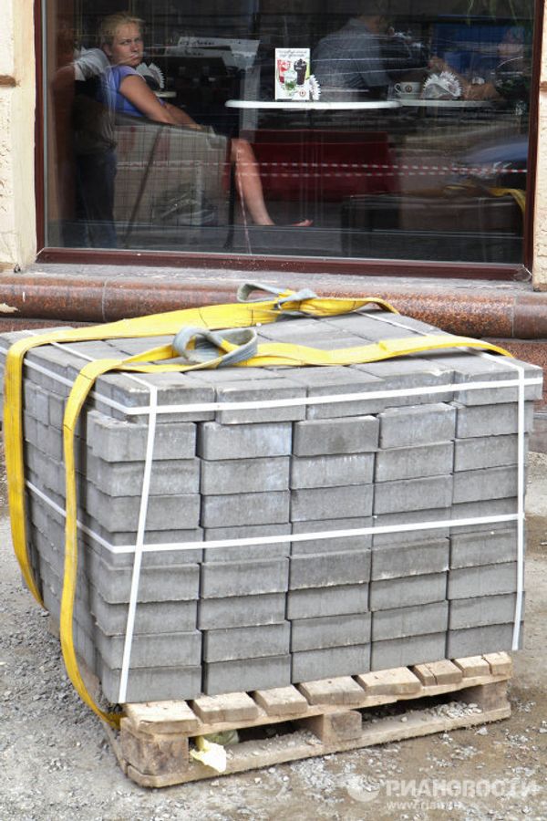Moscow sidewalk resurfacing Moscow sidewalk resurfacing - Sputnik International