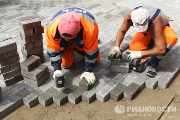 Moscow sidewalk resurfacing Moscow sidewalk resurfacing - Sputnik International