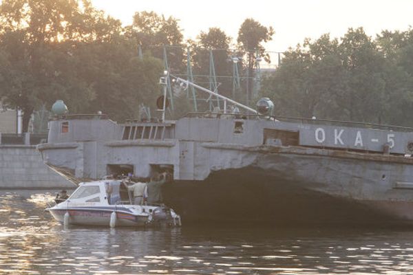 Search and rescue operation at the site of boat sinking in the Moscow River  - Sputnik International