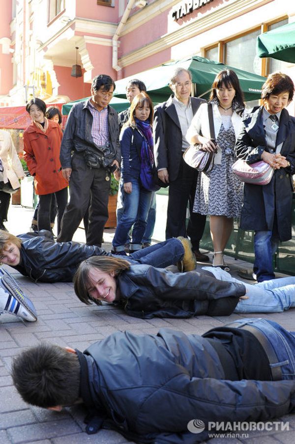 Planking Flash mob in Moscow  - Sputnik International
