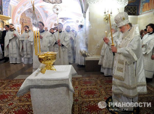 Great Blessing of Water at the Cathedral of Christ the Savior - Sputnik International