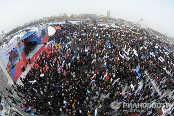 Bird's eye view of Moscow rallies - Sputnik International