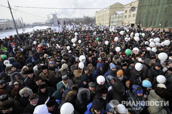 Bird's eye view of Moscow rallies - Sputnik International