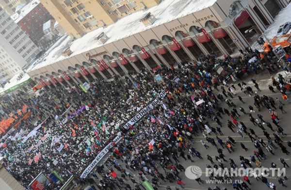 Bird's eye view of Moscow rallies - Sputnik International