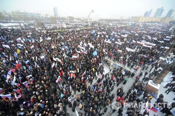 Bird's eye view of Moscow rallies - Sputnik International