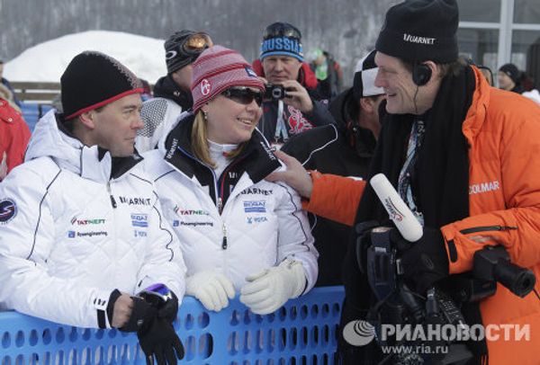 Dmitry Medvedev visits ski resort - Sputnik International