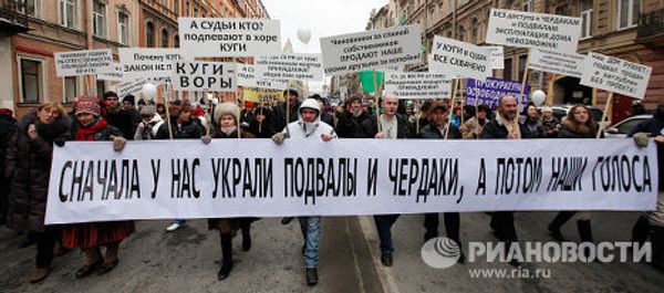 March in support of fair elections in St. Petersburg  - Sputnik International