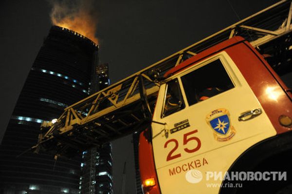 Fire at Moscow City Skyscraper - Sputnik International
