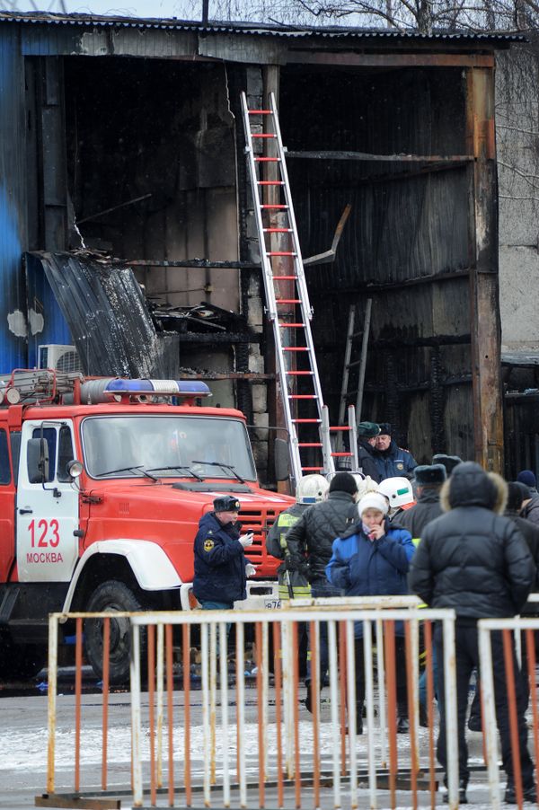 Fire at a market in southern Moscow Fire at a market in southern Moscow - Sputnik International
