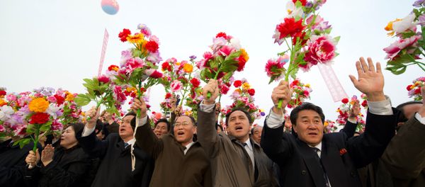 Pyongyang residents celebrate the unveiling of the memorial to Kim Il-sung and Kim Jong-il. Pyongyang residents celebrate the unveiling of the memorial to Kim Il-sung and Kim Jong-il. - Sputnik International