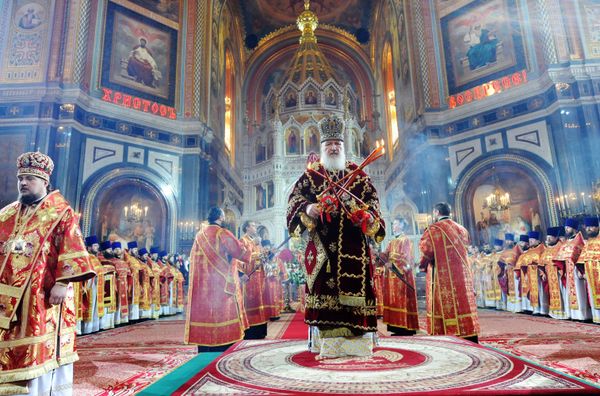 Patriarch Kirill of Moscow and All Russialed the Easter service in downtown Moscow's Christ the Savior Cathedral Patriarch Kirill of Moscow and All Russialed the Easter service in downtown Moscow's Christ the Savior Cathedral - Sputnik International
