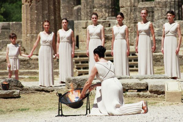 Rehearsal of Lighting Olympic Flame for London Games in Ancient Olympia  - Sputnik International