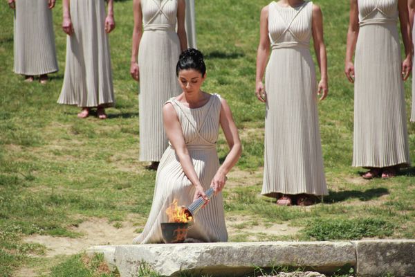 Rehearsal of Lighting Olympic Flame for London Games in Ancient Olympia  - Sputnik International
