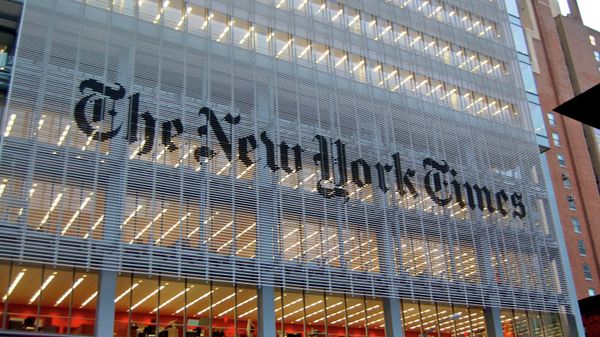 The New York Times building in New York, NY across from the Port Authority. The New York Times building in New York, NY across from the Port Authority. - Sputnik International