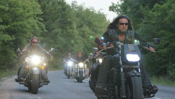 Night Wolves bikers, front: Alexander Surgeon Zaldostanov - Sputnik International