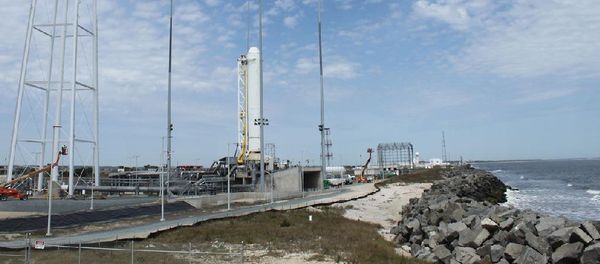 The company will continue the resupply contract with NASA even while the investigation into the crash is still underway, according to a press release.  Above: The first stage of Orbital Sciences Corporation’s Antares rocket stands in launch position during pathfinder operations at NASA’s Wallops Flight Facility and the Mid-Atlantic Regional Spaceport. - Sputnik International
