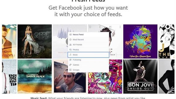 Facebook’s redesigned News Feed will allow users to filter their feeds by category, such as music and photos. - Sputnik International