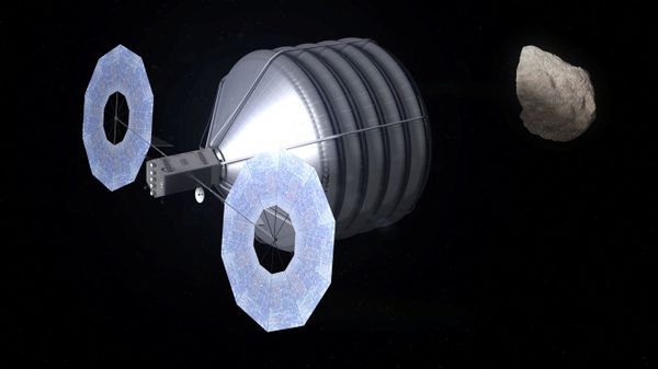 A notional concept of a solar-electric-powered spacecraft designed to capture an asteroid and relocate it close to Earth so astronauts can explore it - Sputnik International