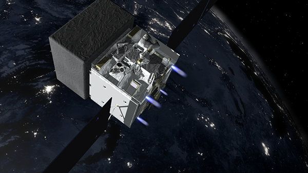 Artist’s rendition of Fermi firing its thrusters to move out of the way of a defunct Soviet-era satellite. - Sputnik International