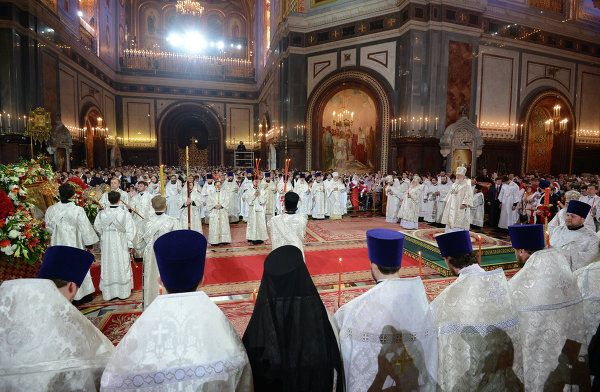 Easter Service in Moscow's Christ the Savior Cathedral - Sputnik International