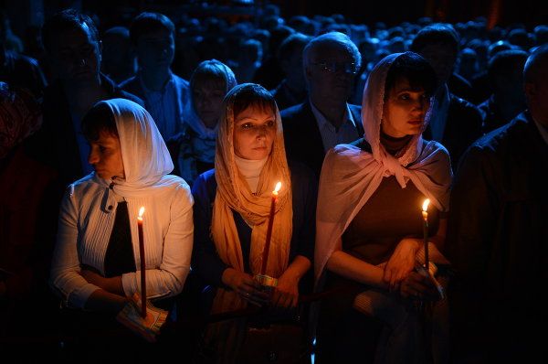 Easter Service in Moscow's Christ the Savior Cathedral - Sputnik International