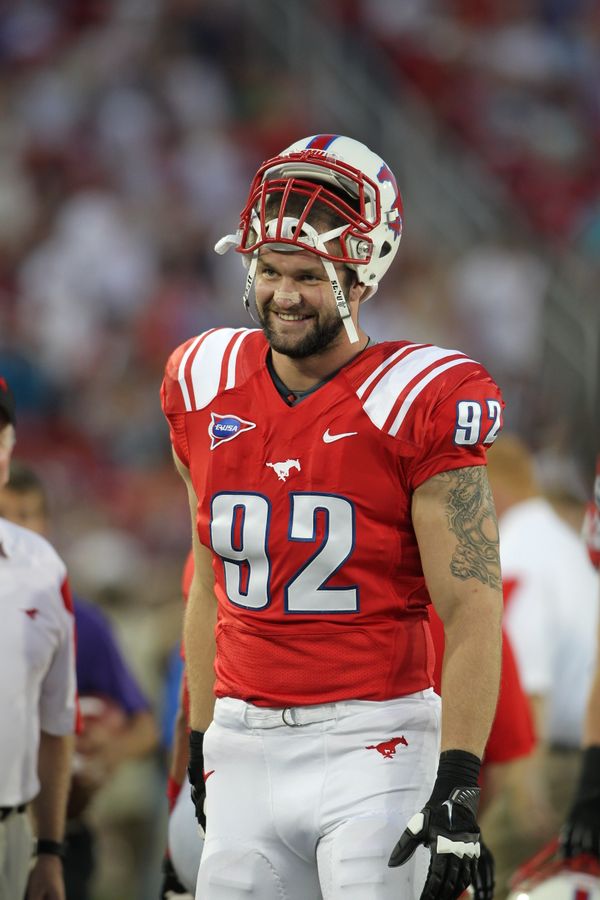 Estonian football player Margus Hunt during an SMU game last year. - Sputnik International