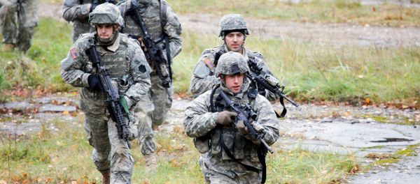 US Soldiers take part in a cordon and search exercise at the Adazi Training Area, Latvia US Soldiers take part in a cordon and search exercise at the Adazi Training Area, Latvia - Sputnik International