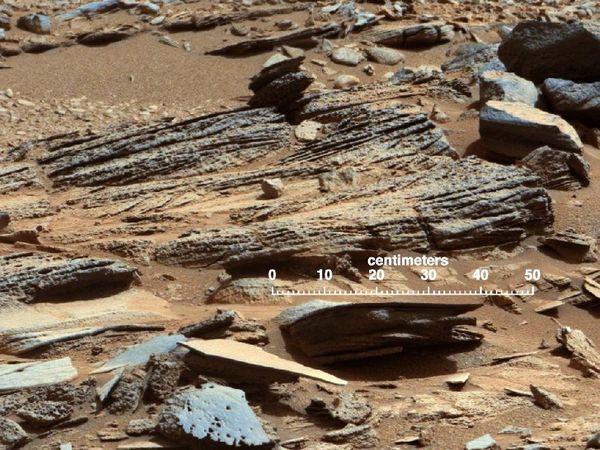 NASA scientists say these rocks in Gale Crater indicate a stream once flowed in this part of Mars. NASA scientists say these rocks in Gale Crater indicate a stream once flowed in this part of Mars. - Sputnik International