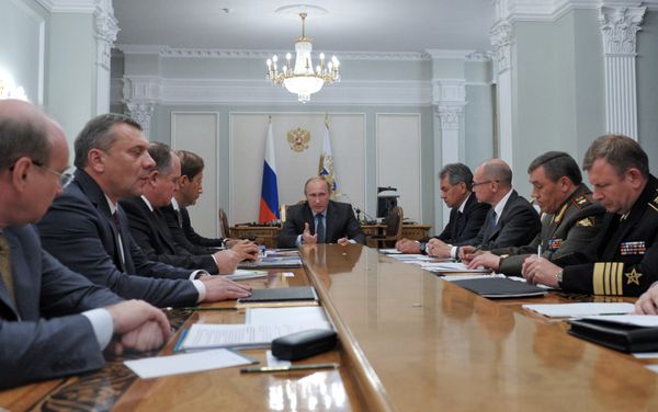 President Vladimir Putin presiding Monday over a meeting about the Russian navy and its armaments program for 2011-2020. - Sputnik International