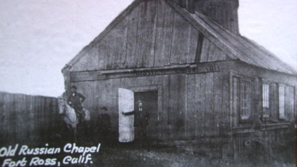 A historic picture of the wooden church at Fort Ross, the 19th-century Russian settlement in California. - Sputnik International