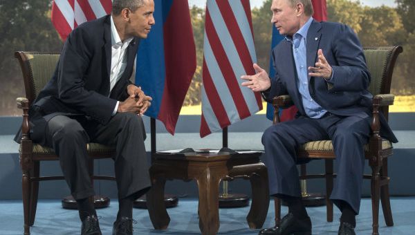 The last time Vladimir Putin and Barack Obama met was at the G8 summit in Northern Ireland in June. - Sputnik International