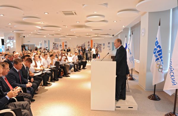 Vladimir Putin while visiting Sochi on Monday at the opening of a new $500 million Olympic university Vladimir Putin while visiting Sochi on Monday at the opening of a new $500 million Olympic university - Sputnik International