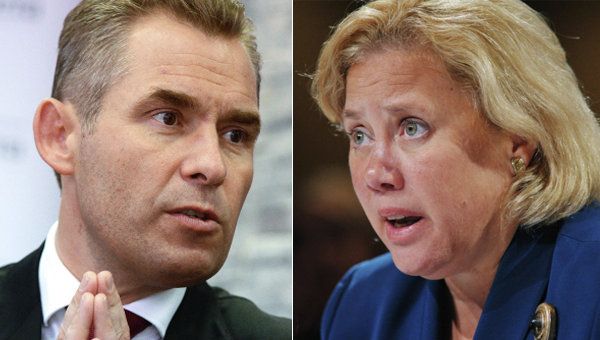 Pavel Astakhov, Russia's child rights commissioner, and Mary Landrieu, a US senator - Sputnik International