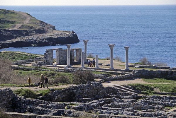 The ruins of the ancient settlement in Chersonesos, Ukraine - Sputnik International